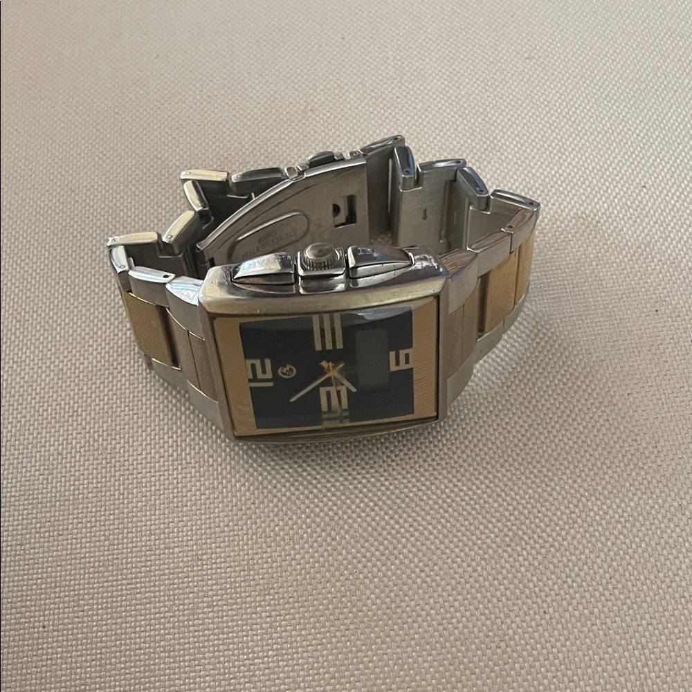 Gold and Silver Rectangular Watch - Picture 3 of 4